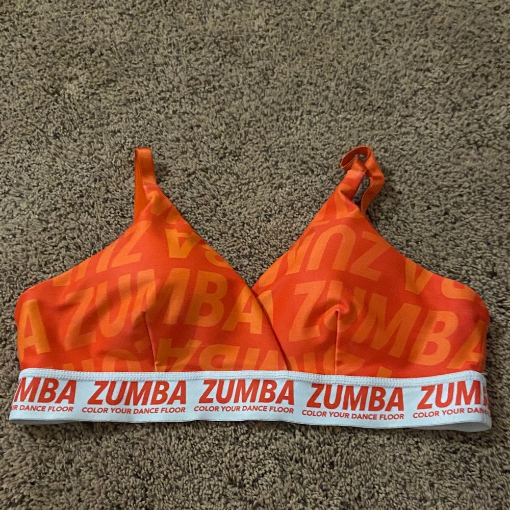 Zumba Fitness Vibrant Orange Sports Bra